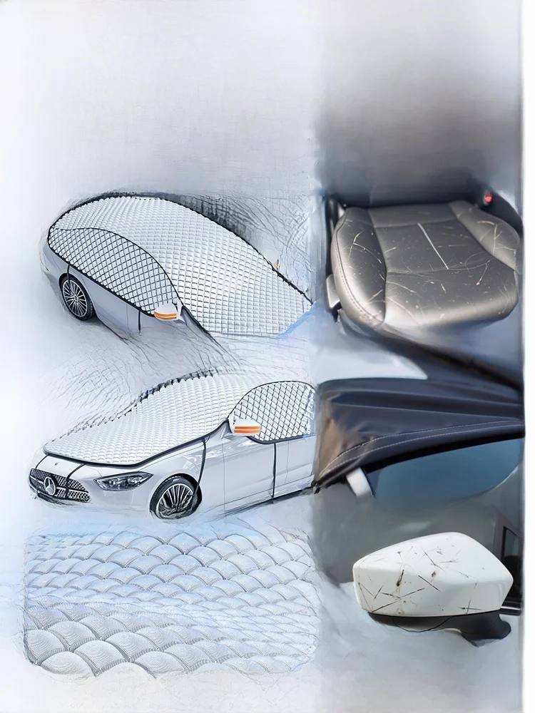 Car Sunshade Cover Heat Insulation Rainproof Sun Protection Full Vehicle Shield Oxford Cloth Material Simple Style for All Wi...