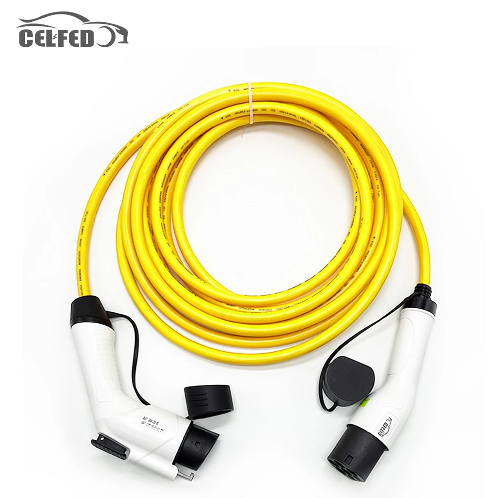 

32A 8M Yellow Charging Cable Type2 To Type1 Single Phase Gun Charger