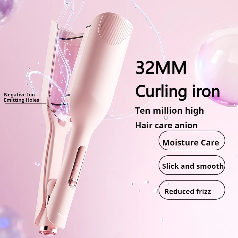

Щипцы для завивки волос, 32 мм, ленивые романтические волны, инструмент для укладки с керамическим покрытием с отрицательными ионами, контроль температуры, быстрый нагрев