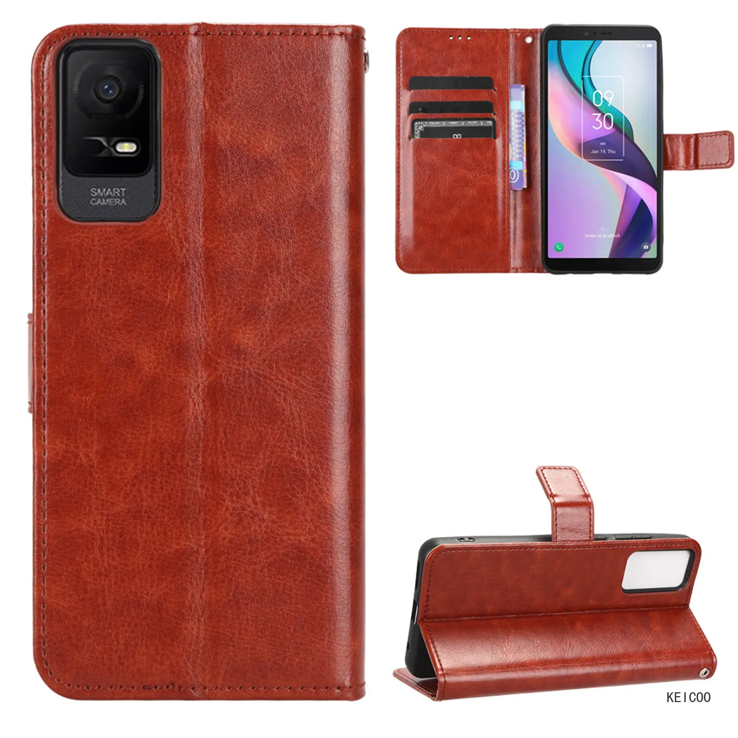 Solid Color Leather Case for TCL ION X Z 40XE 40XL 403 40R 405 406 408 20SE A3 A3X 20XE 506D 205 T506D Coque Anti-fall Fundas