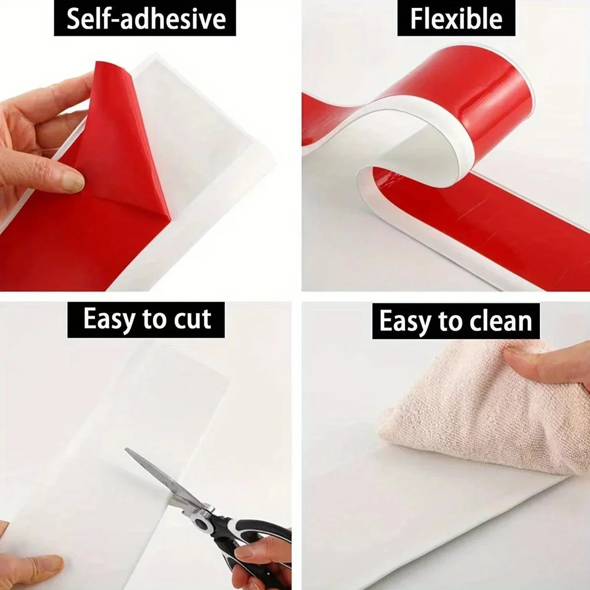 1 قطعة 1 متر/3 متر ركيزة مرنة مصبوبة الديكور ، لوح التفاف ذاتية اللصق ، تقشير ولصق قاعدة الحائط الديكور