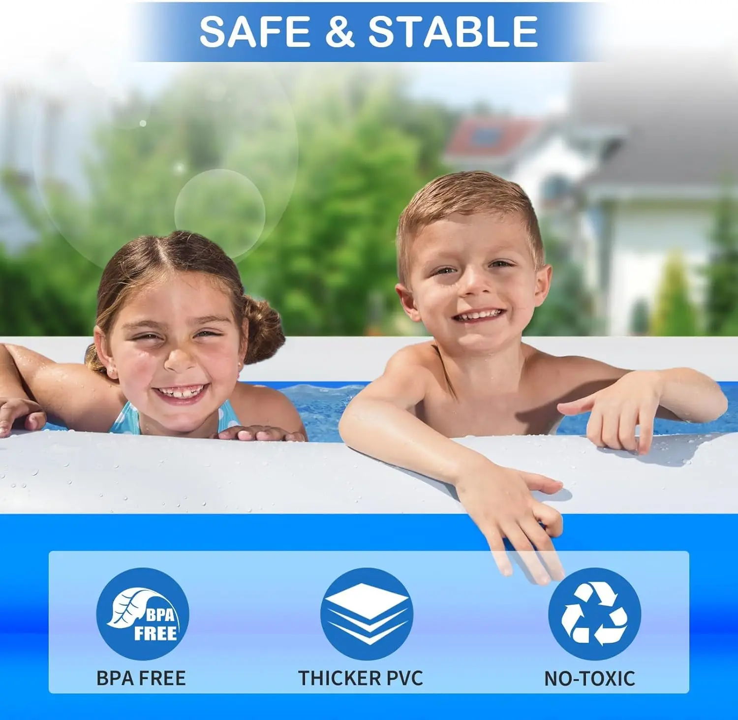 Piscina Kiddie Salón familiar inflable extra grande Centro de natación sobre el suelo Grande Perfecto para verano al aire libre.