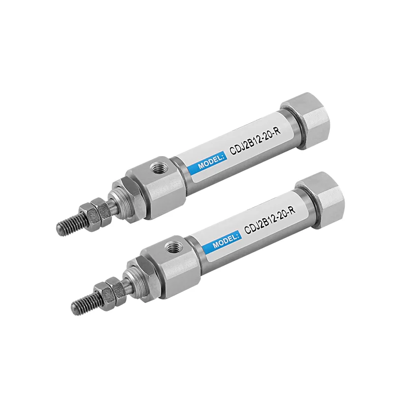 Double Acting Pneumatic Air Cylinder Mini Small CDJ2B Type Single Rod 10mm 12mm 16mm Bore 20mm 25mm 30mm 200mm Stroke CDJ2B12