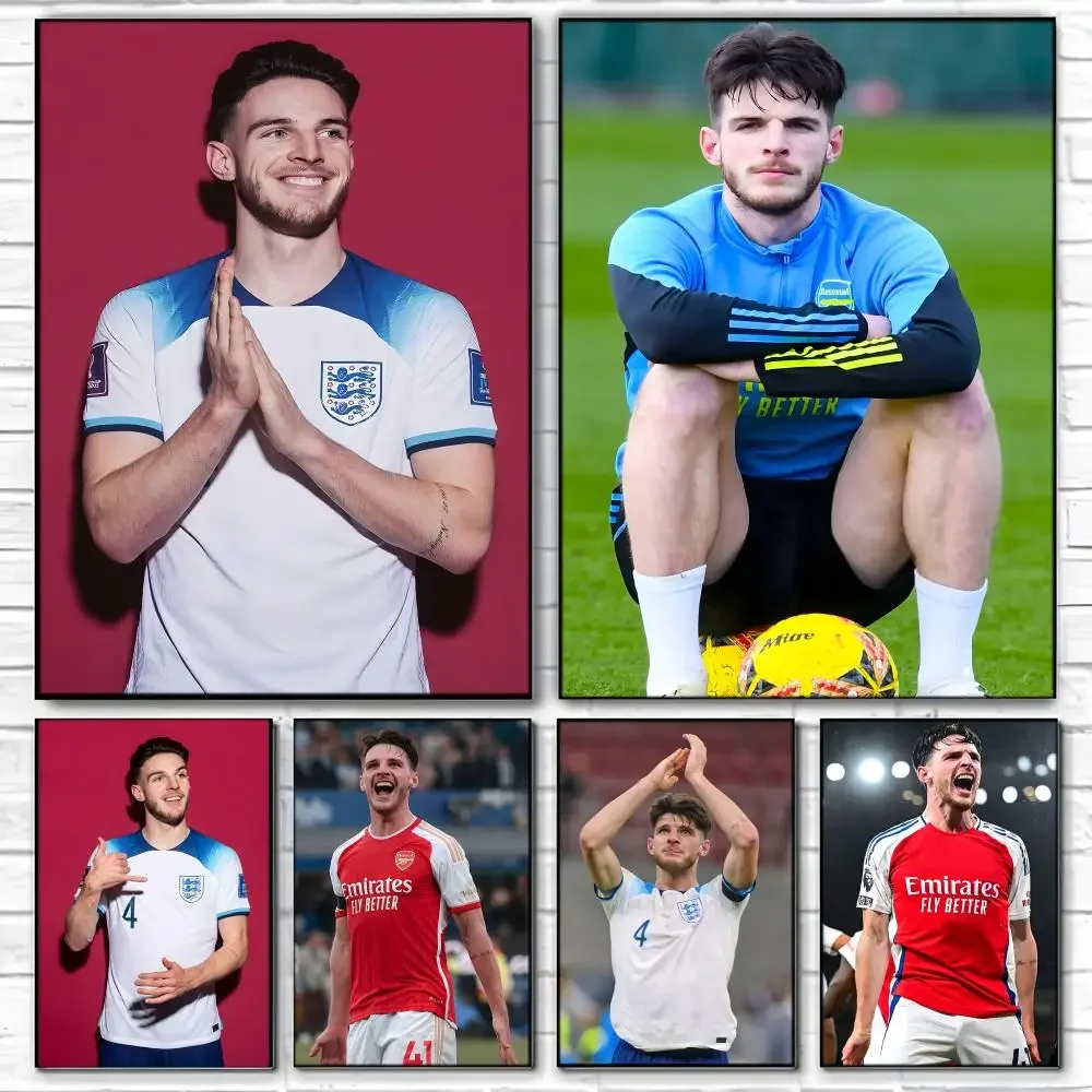 Football Star D-Declan R-Rice Poster Self-adhesive Art Waterproof Paper Sticker Coffee House Bar Room Wall Decor