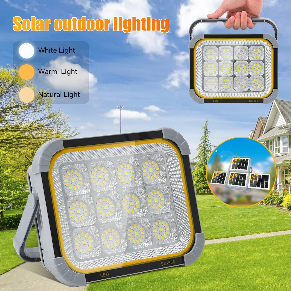 Solar Camping Work Light Solar Light Solar Floodlight Solar Charging Energy Saving Outdoor Portable LED Spotlight Solar