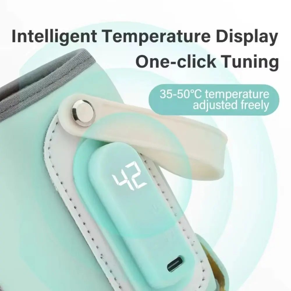 Temperature Display Baby Bottle Warmer Long Battery Life Portable Feeding Bottle Heat Keeper Outdoor Lightweight