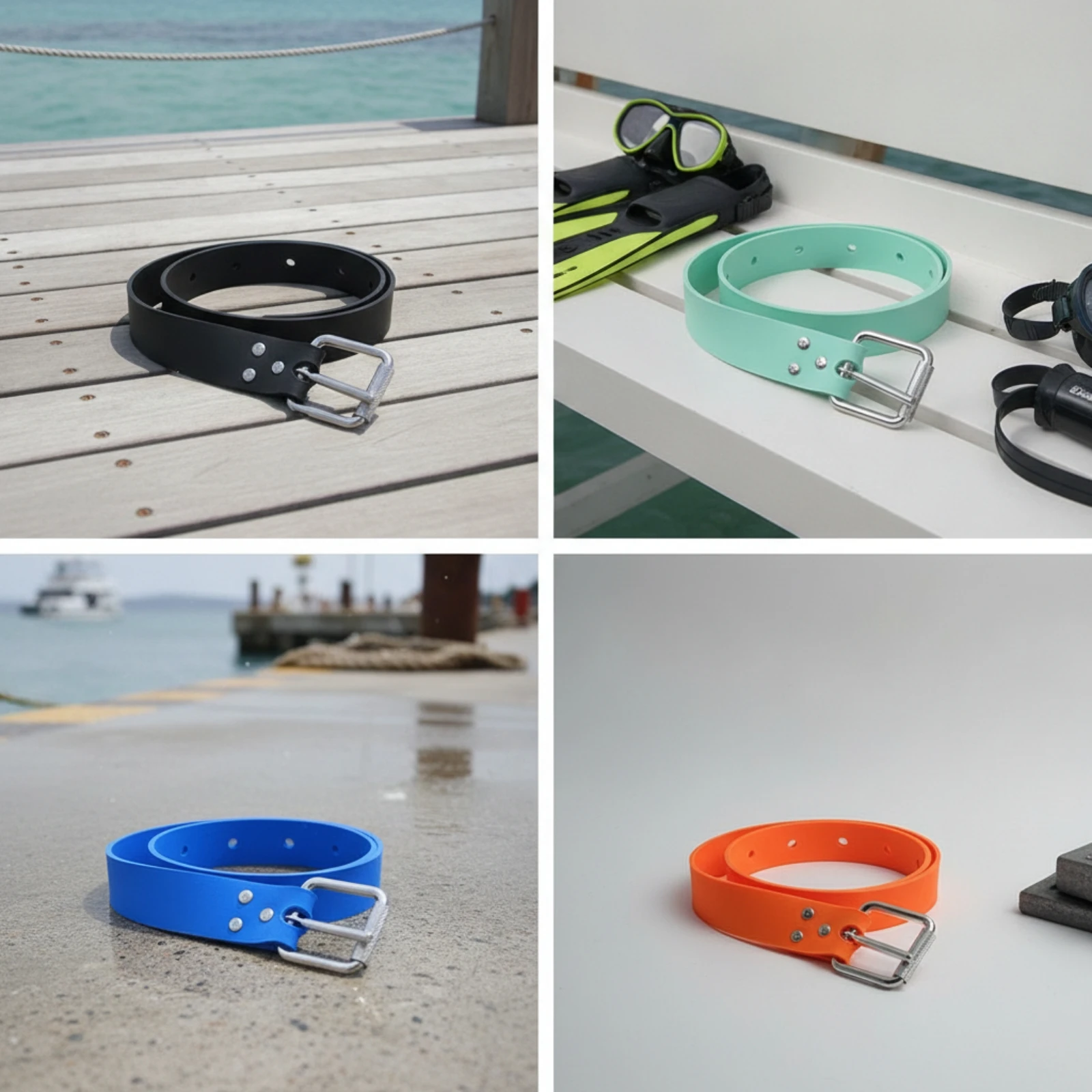 Weight Belt with Quick-Release Buckle Adjustable Silicone Weight Belt Long-Lasting Secure for Divers, Freediving, Snorkeling