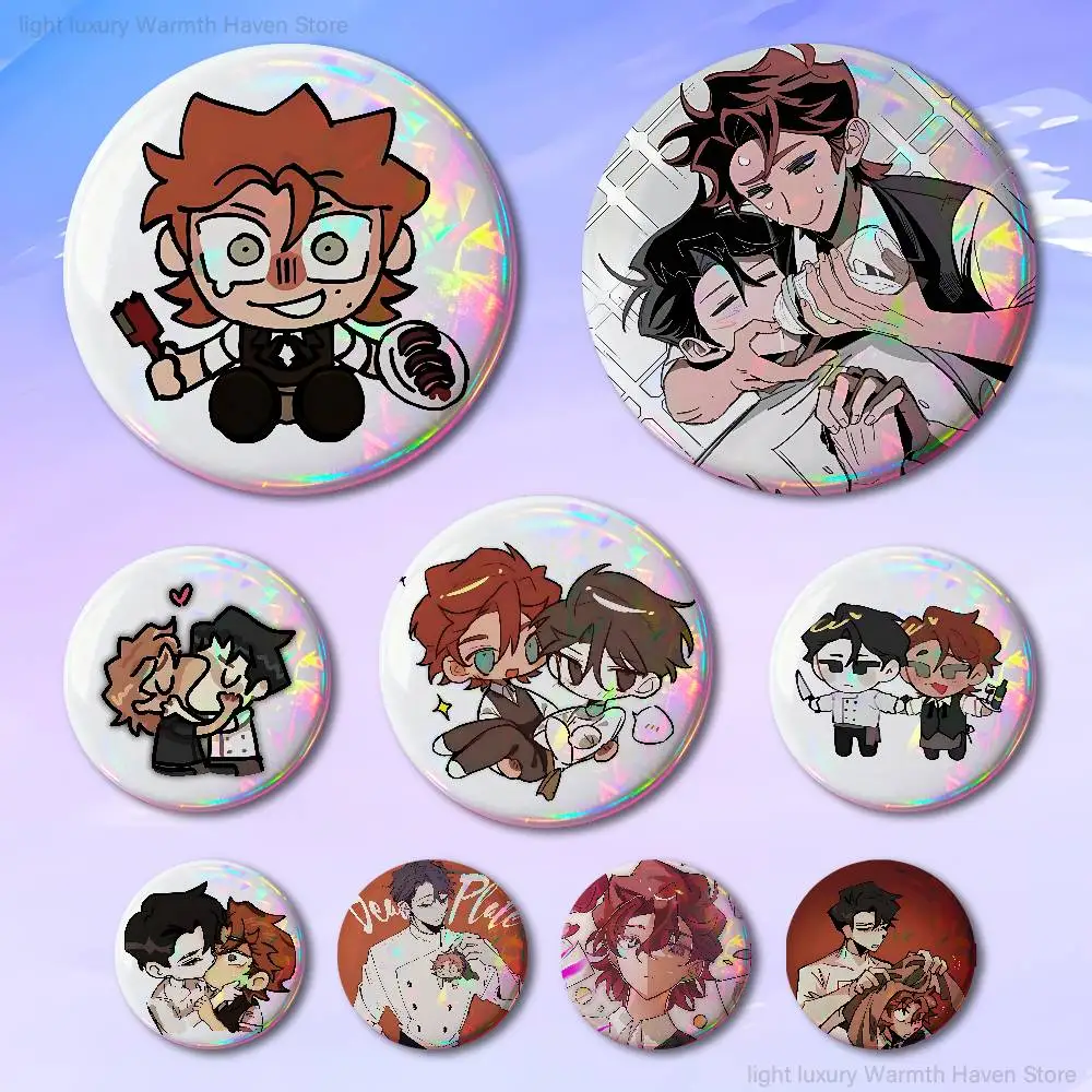 

D-Dead P-Plate Vincent Rody Enamel Pin Tinplate Round Brooch Cosplay Nijigen Otaku Culture Badges 58mm 44mm 32mm 75mm 25mm