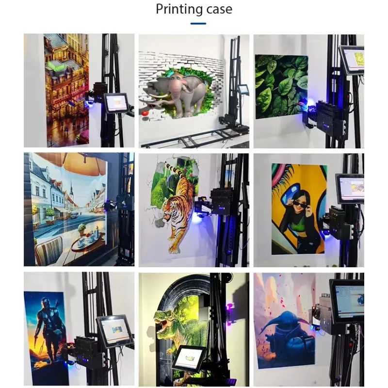 Vertical Wall Printer 3D UV Inkjet Wall Mural Printing Machine Indoor Outdoor Wall Painting Robot  p002