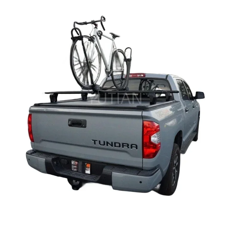 Retractable Hard Tonneau Cover Fits FOR tundra Truck Bed Matte Black Aluminum Low Profile Waterproof