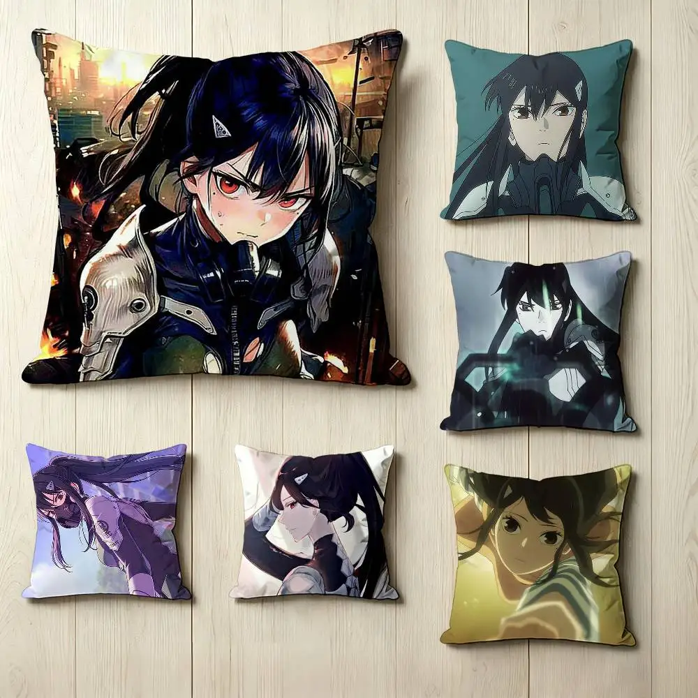 K-Kaiju No. 8 A-Asahina Mina Anime  Square Double-Sided printed Pillow Case Bedroom Bedside Pillow Sofa Cushion Cover