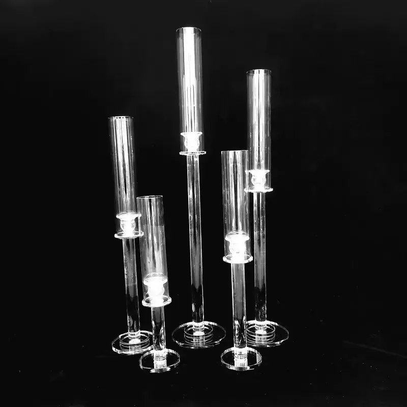 Party Decorations Tall Crystal Flower Vases Gold Silver Iron Metal Flower Stand for Wedding Table Centerpieces
