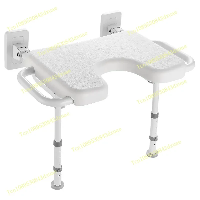 Applicable to Elderly, pregnant women bathroom bath stool folding double armrest toilet seat bath stool non-slip