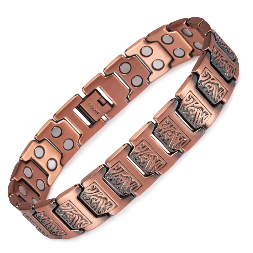 Fashionable Retro Style Cross-shaped Full Magnetic Copper Bracelet, Dark Ghost Magnetic Stone Bracelet, Halloween/Christmas Jewe image 6