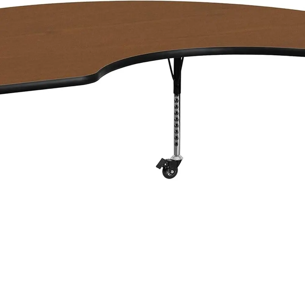 

48W x 96L Kidney Oak Laminate Adjustable Height Activity Table with Short Legs