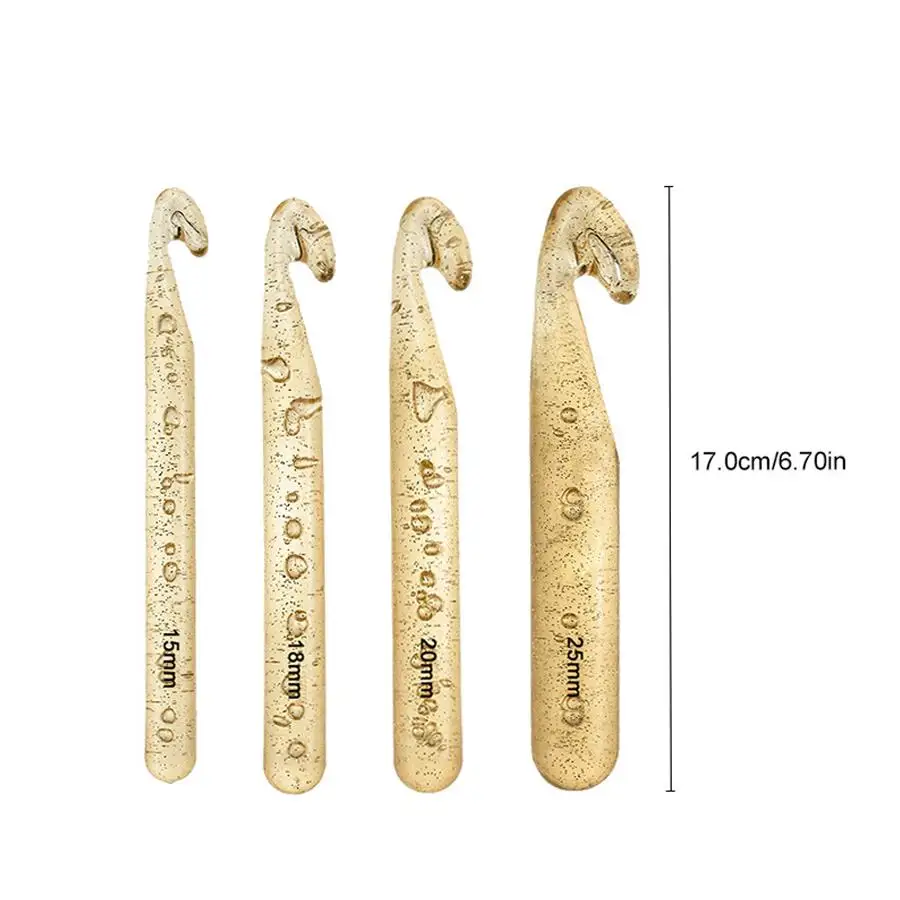 1set Transparent Glitter Crochet Hook Set, with Fabric Storage Pouch, Knitting Supplies for Yarn Hand‑Crochet Craft Work XJM