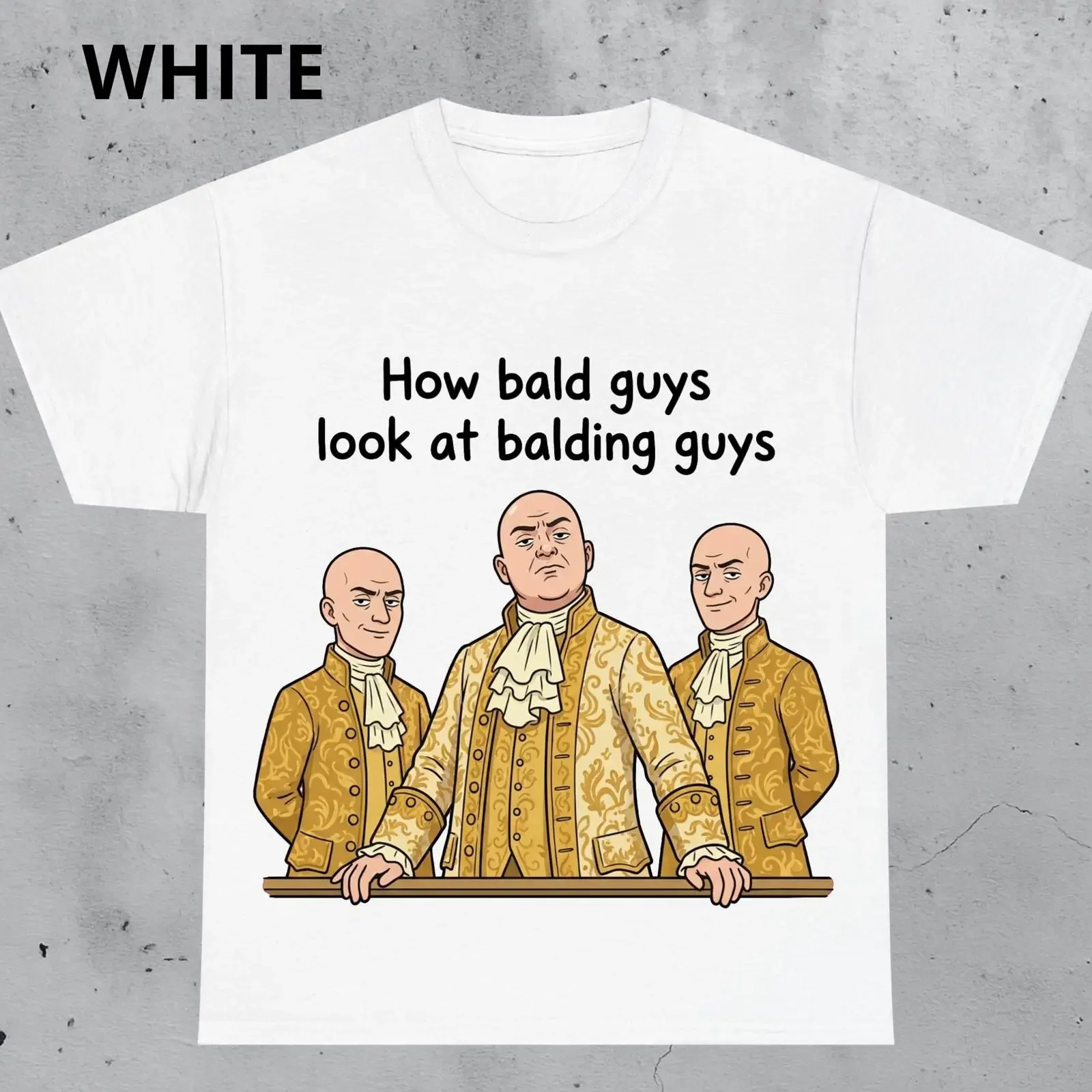 Bald Guys Judging Balding Men Funny Meme T Shirt Humor Sarcastic for Him vintage Washed Casual designer clothes streetwear