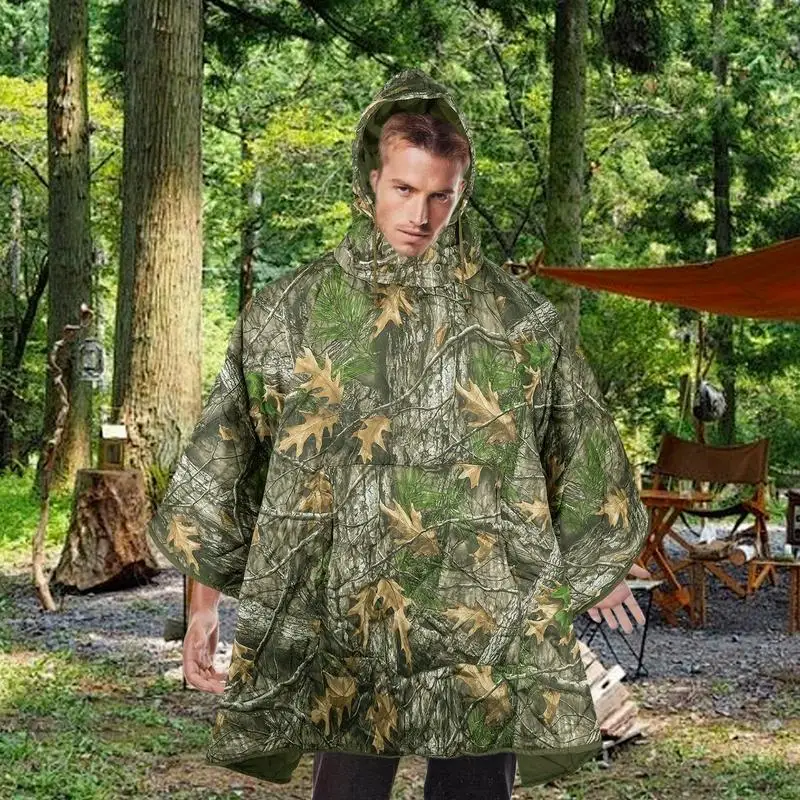 

Winter Camping Poncho Sleeping Poncho Wearable Winter Camp Blanket Cloak Soft Sleeping Bag Cloak Cape For Camping Fishing