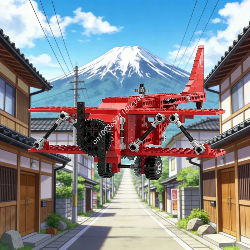 240 elementów MOC Techniczny Dwupłatowiec Model do Składania Klocki Zabawka Konstrukcyjna Prezent na Boże Narodzenie Pomysł DIY Edukacja dla Dzieci