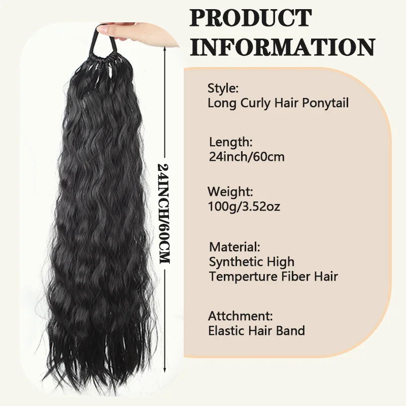 DIY Braided Hair Ponytail Synthetic Wig Made of Heat-Resistant Material Suitable for Daily Wear to Increase Hair Volume