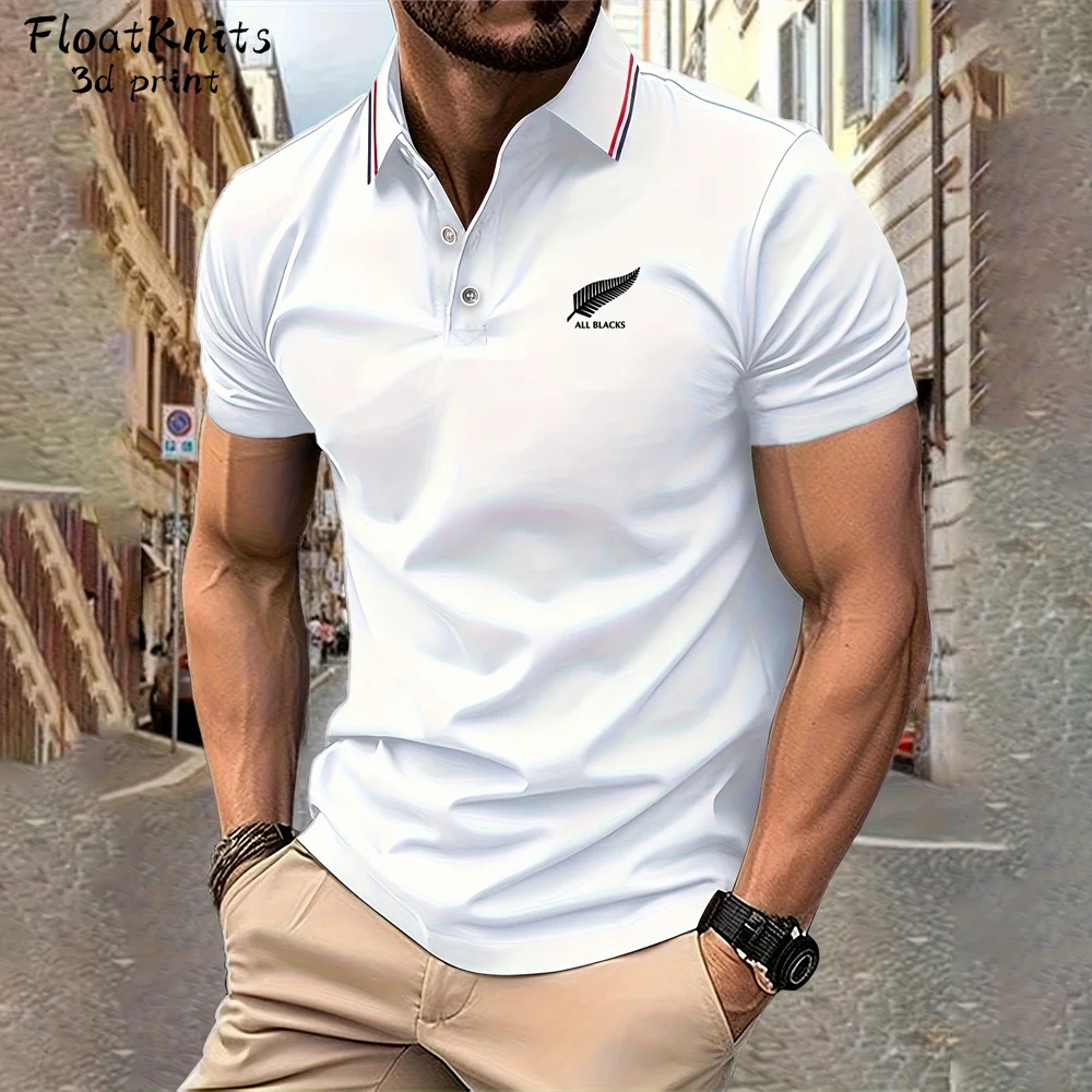 

Minimalist Feather Graphic T Shirts Summer Solid Color Polo Shirt for Men Lapel Men's Clothing Short Sleeve Tee T Shirts for Man