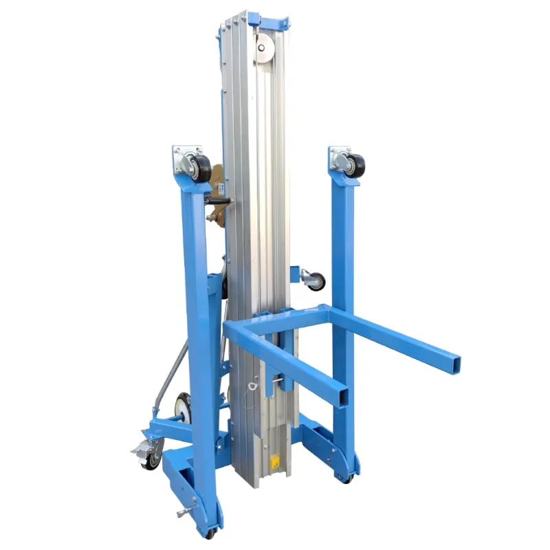 

Hand cranked aluminum alloy lifter manual exhibition platform lifting material hoist small lift