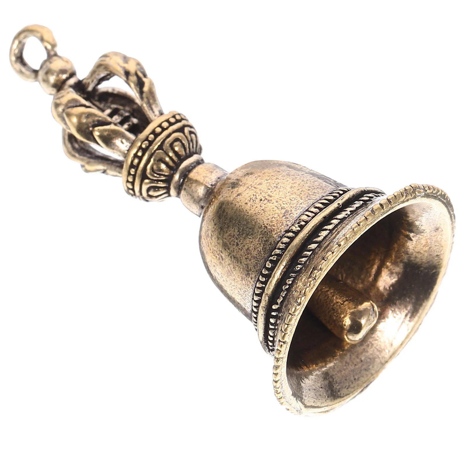 

Hand Crank Copper Bell Vintage Style Loud Clear Sound Ergonomic Handle Portable For School Home Hotel Store Restaurant Party