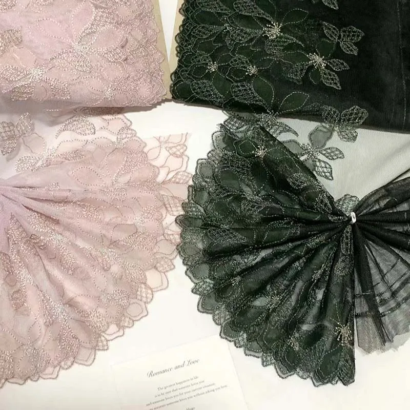15Yards Two Layers Floral Leaf Embroidered Lace Fabric Bra Underwear Lingerie Wedding Dress Sewing Trimmings