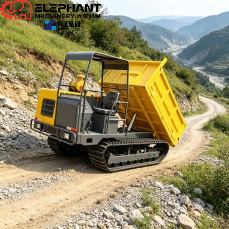 Tracked Transporter 1Ton Automatic Unloading Crawler Carrier High‑efficiency For Bulk‑material Short‑distance Hauling
