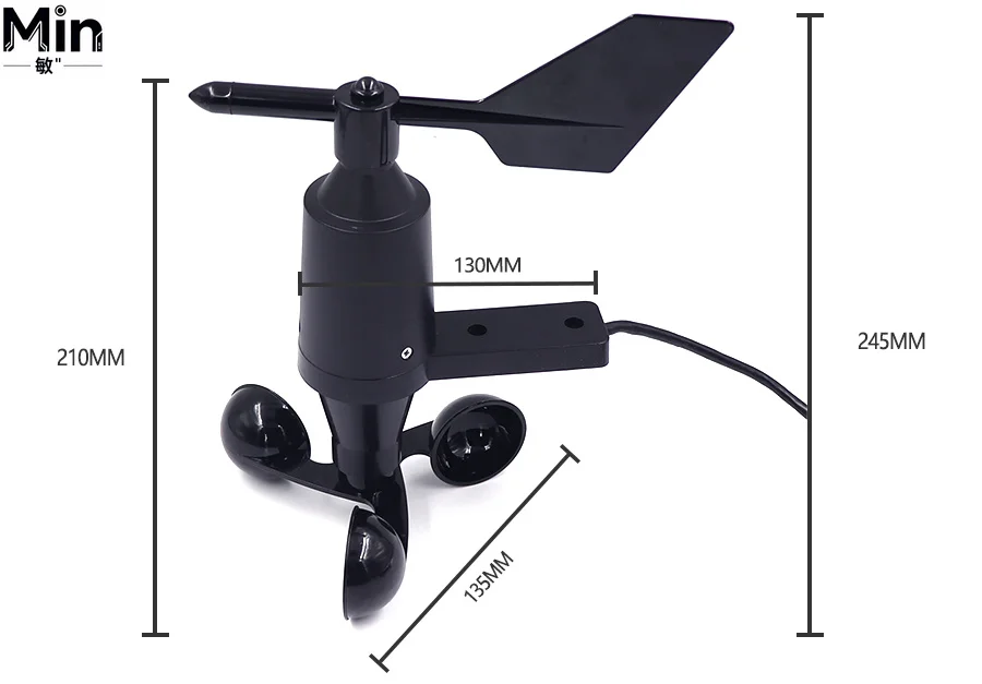 Multi function Integrated Online Monitoring Wind Speed and Direction Sensor for Weather Station Industrial Lab Use