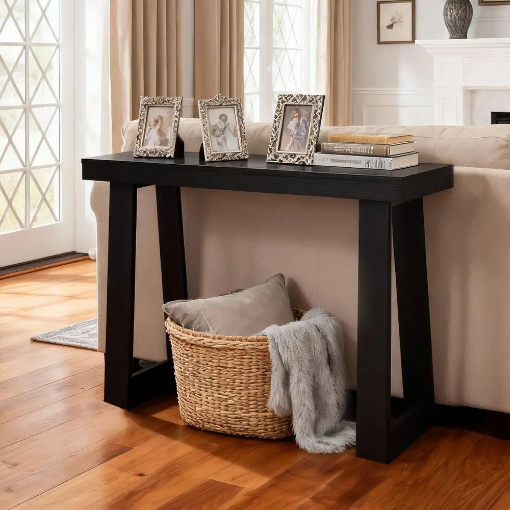 In Console Table, Modern Desk Behind The Couch, Wooden Rectangle Entrance Desk, Narrow Long Sofa Table Accent Stand, Ideal For