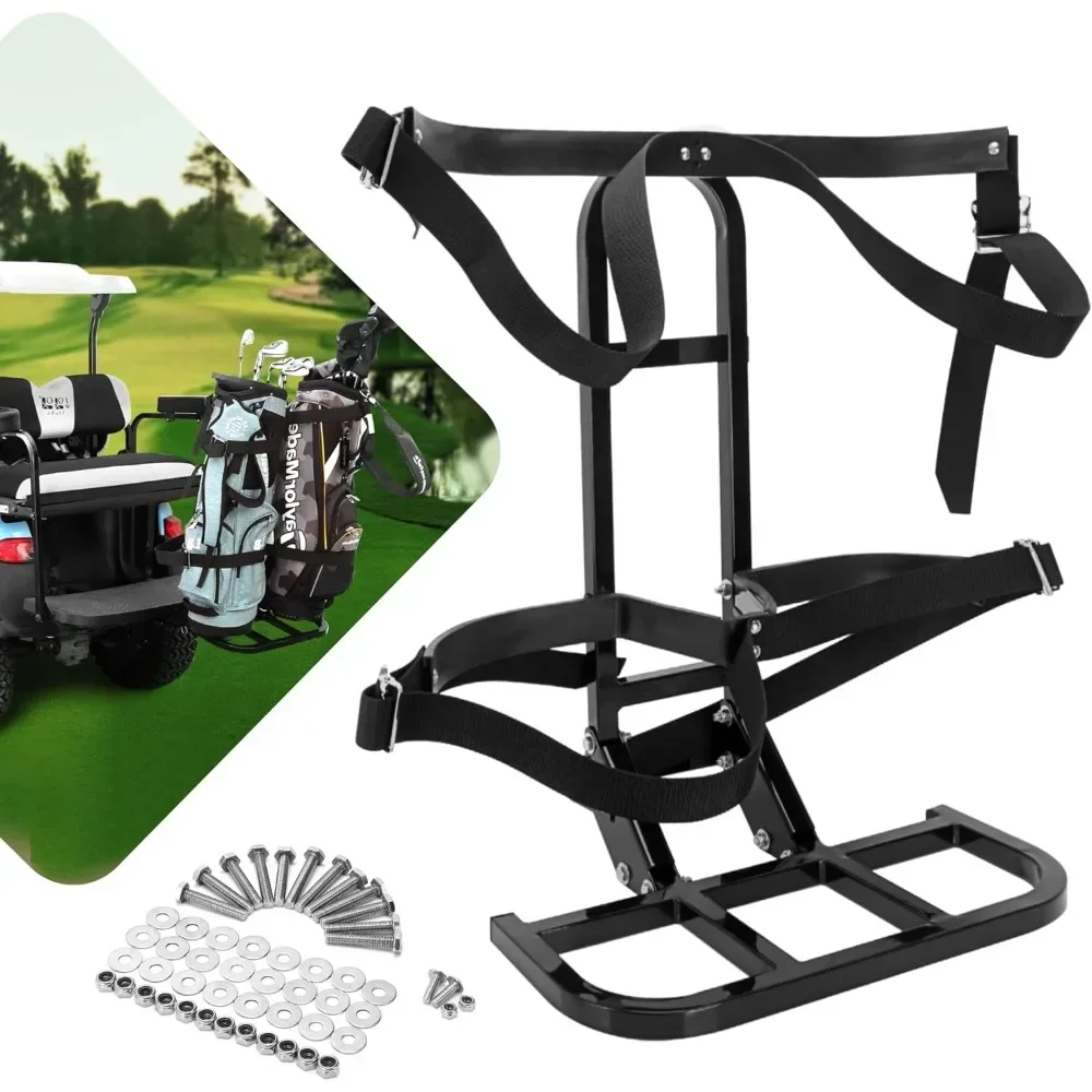 Universal Golf Cart Bag Holder Rack for Yamaha, EZGO, Club Car Rear Seat Grab Bar, Don't Occupy The Back Seat Space,