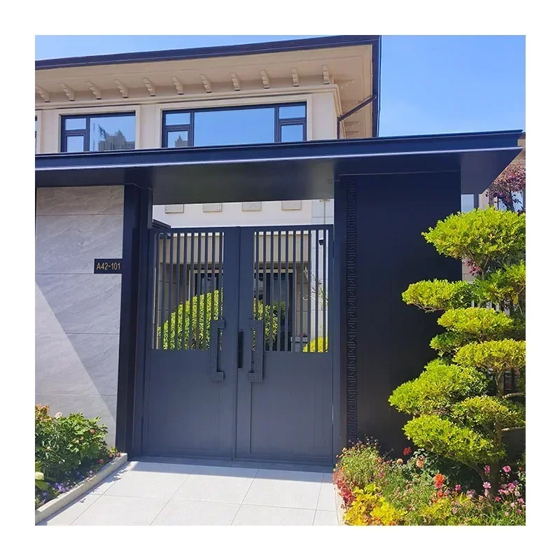 Swing Pedestrian Gate Wholesale Factory Price Aluminum Outdoor Metal Aluminum Alloy Nature Pressure Treated Wood Type