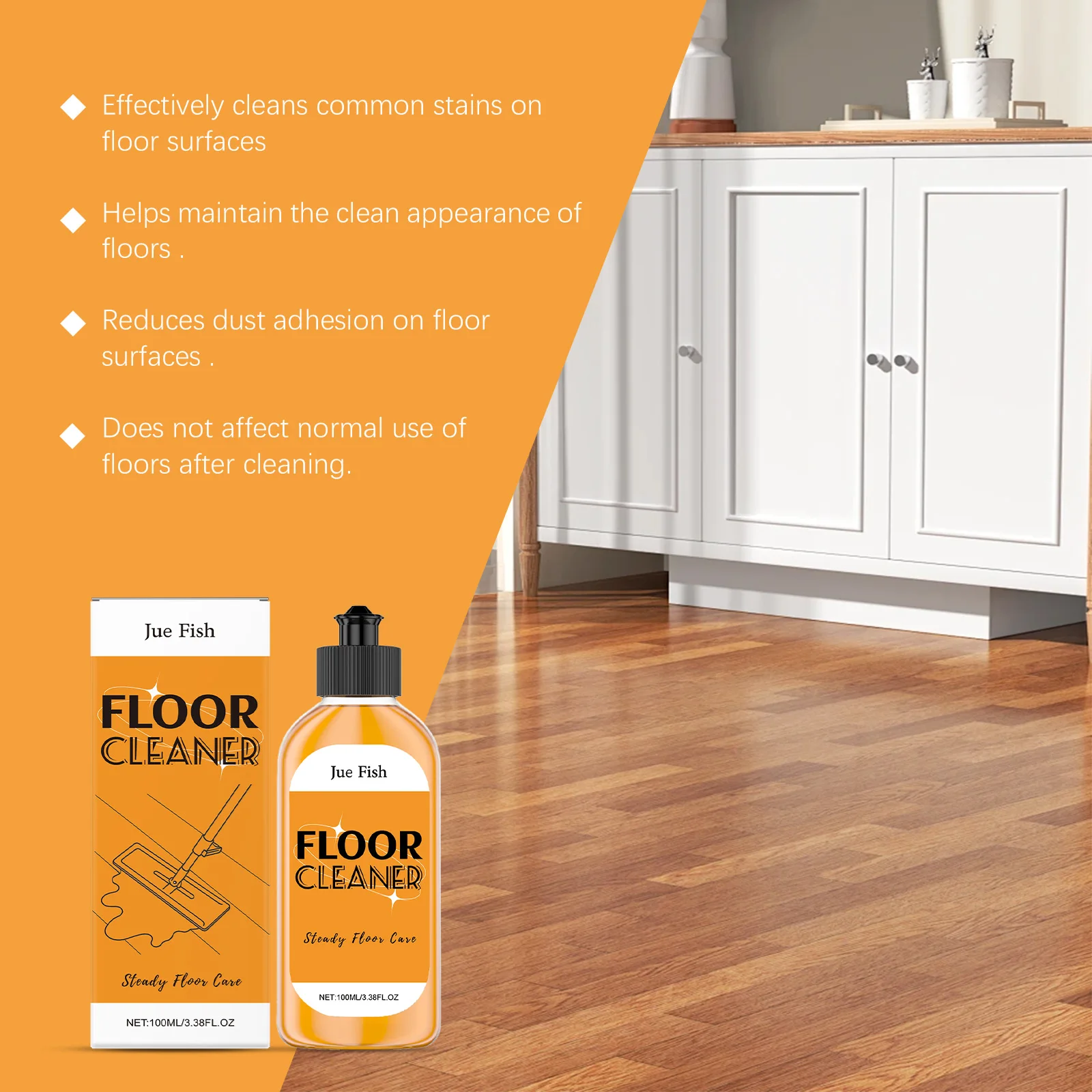 100ML Floor Cleaner Agents Powerfule Dirt Removal Polishing Wood Restoring Tile Lasting Fresh Scent Multi-surface Floor Cleaner