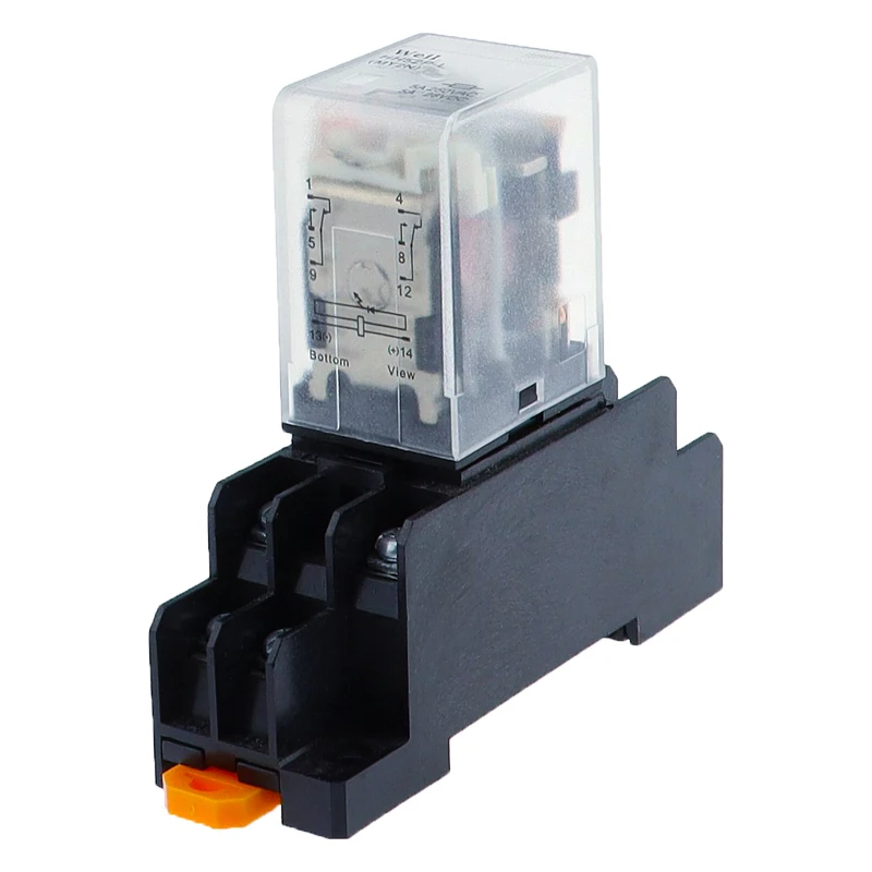 1Set Power Relay Coil General Purpose Relay MY2 DPDT MY2NJ Relais DC 12v/24v AC 110v/220v Relay Switch With Socket Base