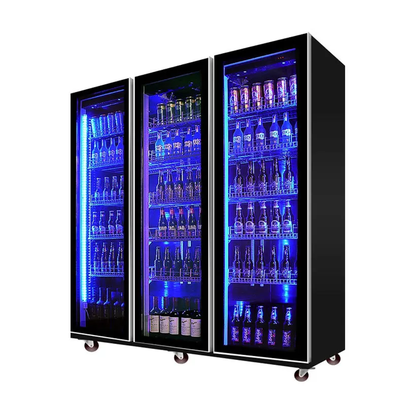 

Beverage display cabinet, convenience store three door refrigeration, vertical supermarket freezer, commercial large capacity