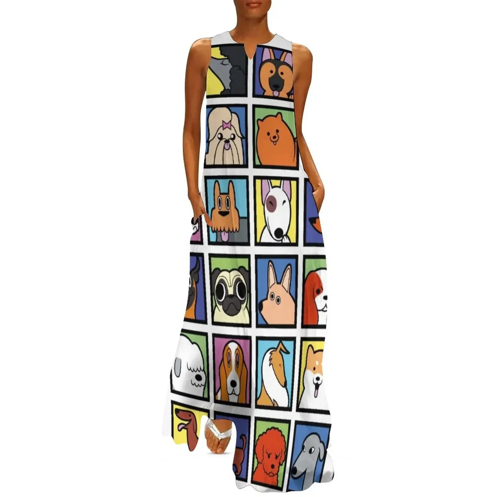 

Cartoon Dog Breeds Long Dress clothes for woman summer dresses womens 2025 purple dress Women's dresses Dress