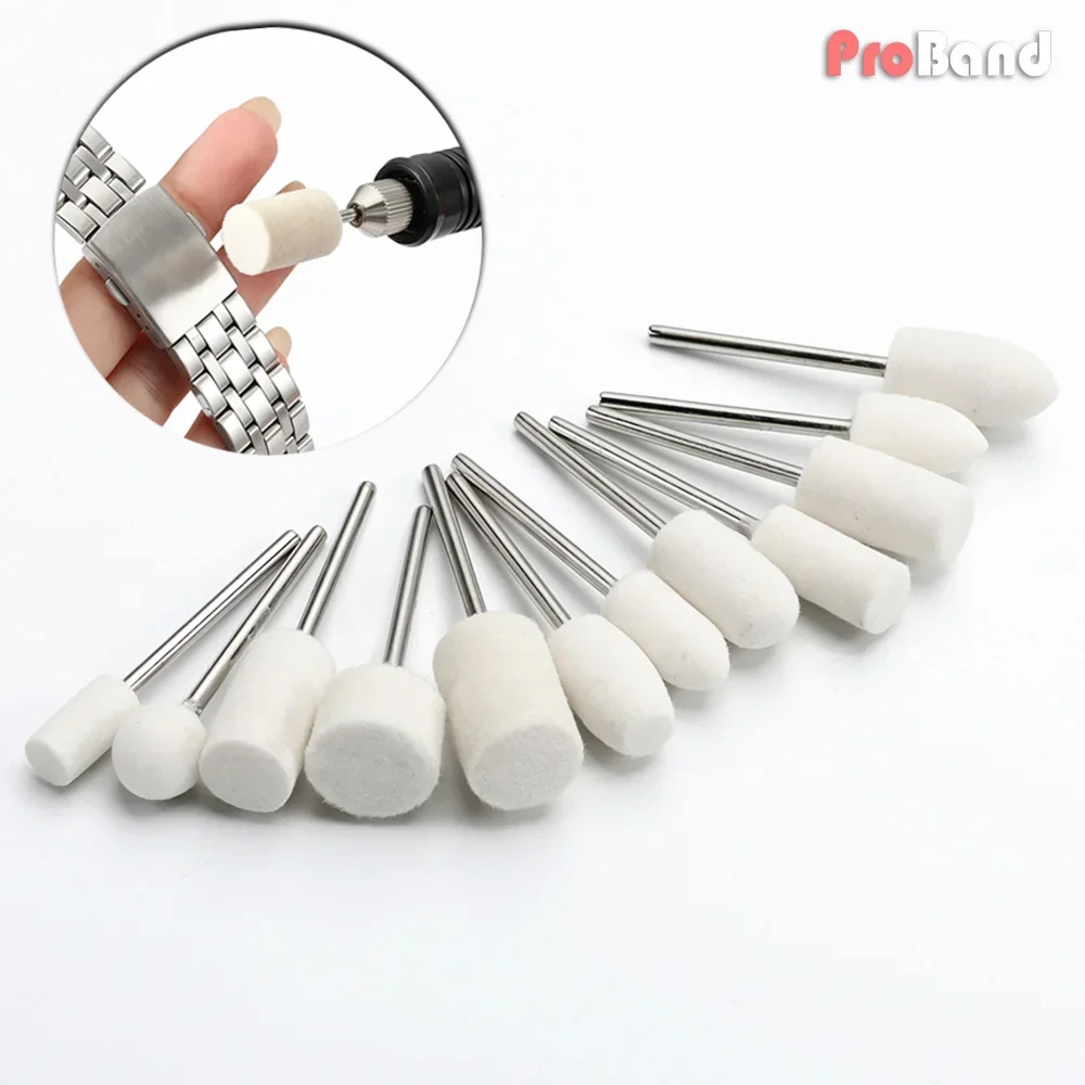 Portable Pen‑shape Electric Polishing Buffing Wheel Set Wool Felt Cotton Brush Polishing Kit Tool Watchmakers Repair Accessories