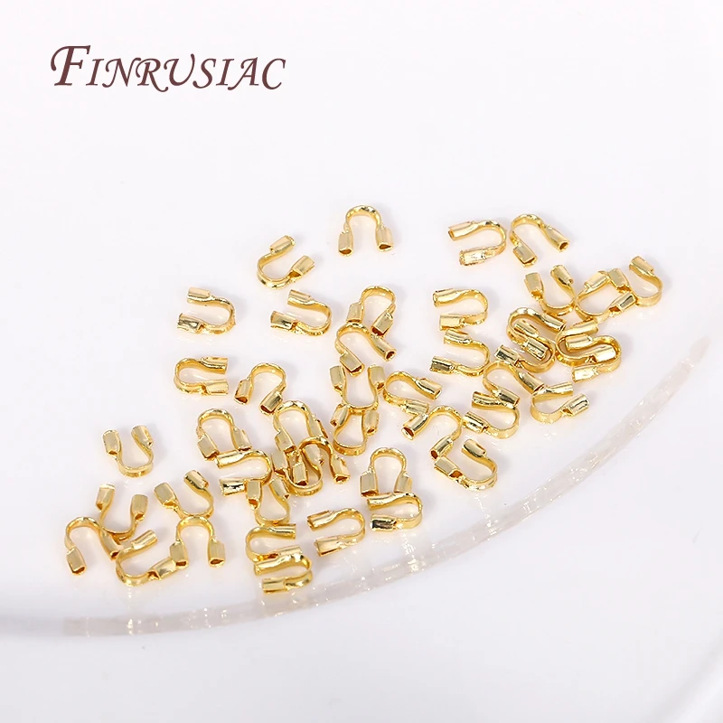 100 Teile/los 18K Gold Überzogene Draht Schutz Für Schmuck, Draht Schutz Wächter Protektoren Schleifen U Form Anschlüsse Zubehör – Detail 19