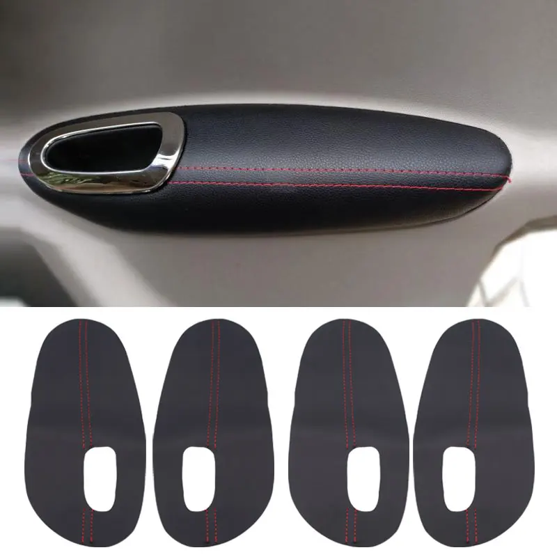 

For Peugeot 301 2014 2015 2016 2017 2018 4PCS Interior Microfiber Leather Door Armrest Panel Cover Protection Trim