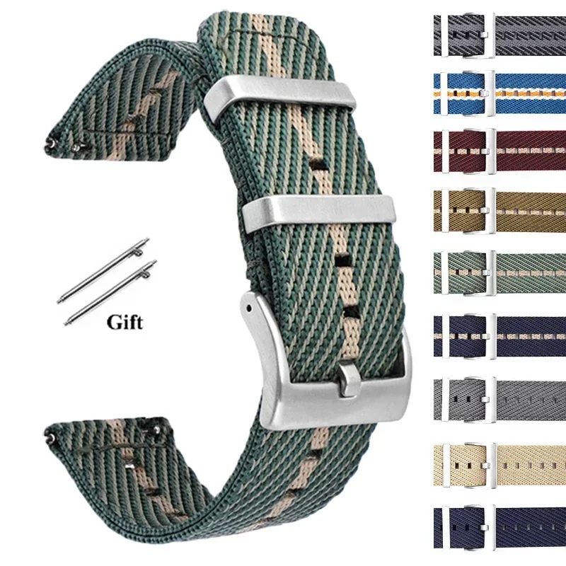 18 20 22 24mm Nylon Weave Watch Band for Samsung Galaxy Watch3/4/5/6 40/44mm for Huawei Watch GT3/2 Sport Quick Release Bracelet