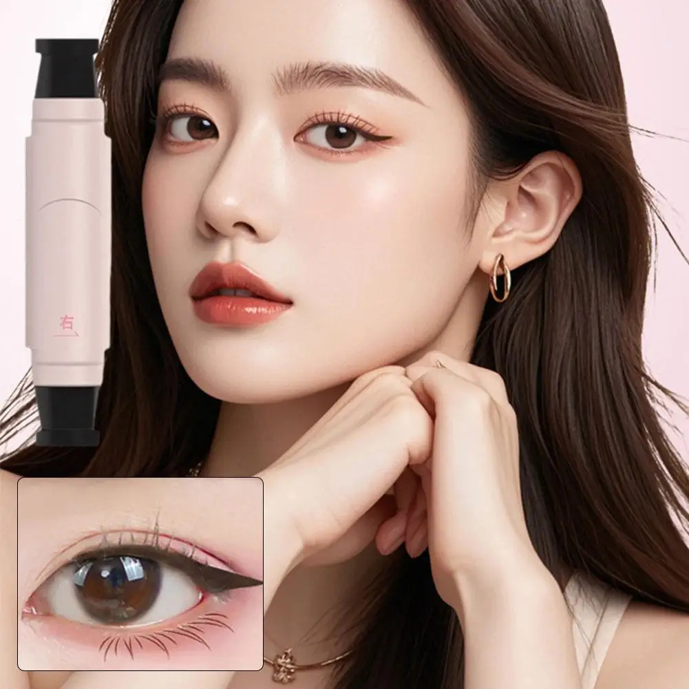 ปากกาอายไลเนอร์แบบแสตมป์ 2 in 1 ปากกาอายไลเนอร์สองหัว ใช้งานง่ายสำหรับมือใหม่ ติดทนนาน ไม่เลอะ แห้งเร็ว