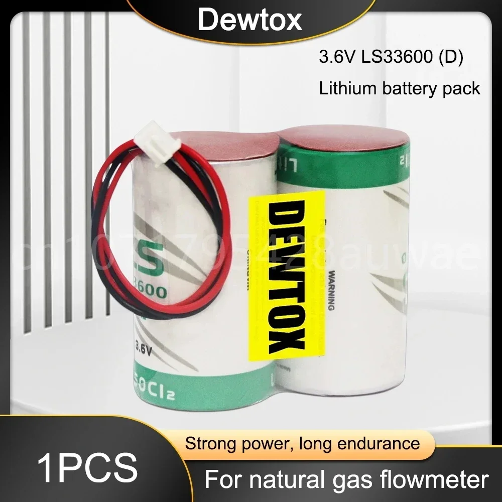 1PCS Original LS33600 LS 33600 ER34615 Size D 3.6V Lithium Battery Combination Natural Gas Flow Meter Batteries with Plug