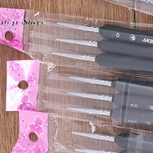 3pcs Brush 0/ 00/ 000 Wolf Hair Brushes Set for Detail Art Painting Miniature Acrylic Watercolor Oil Gouache Paint Brush Pen