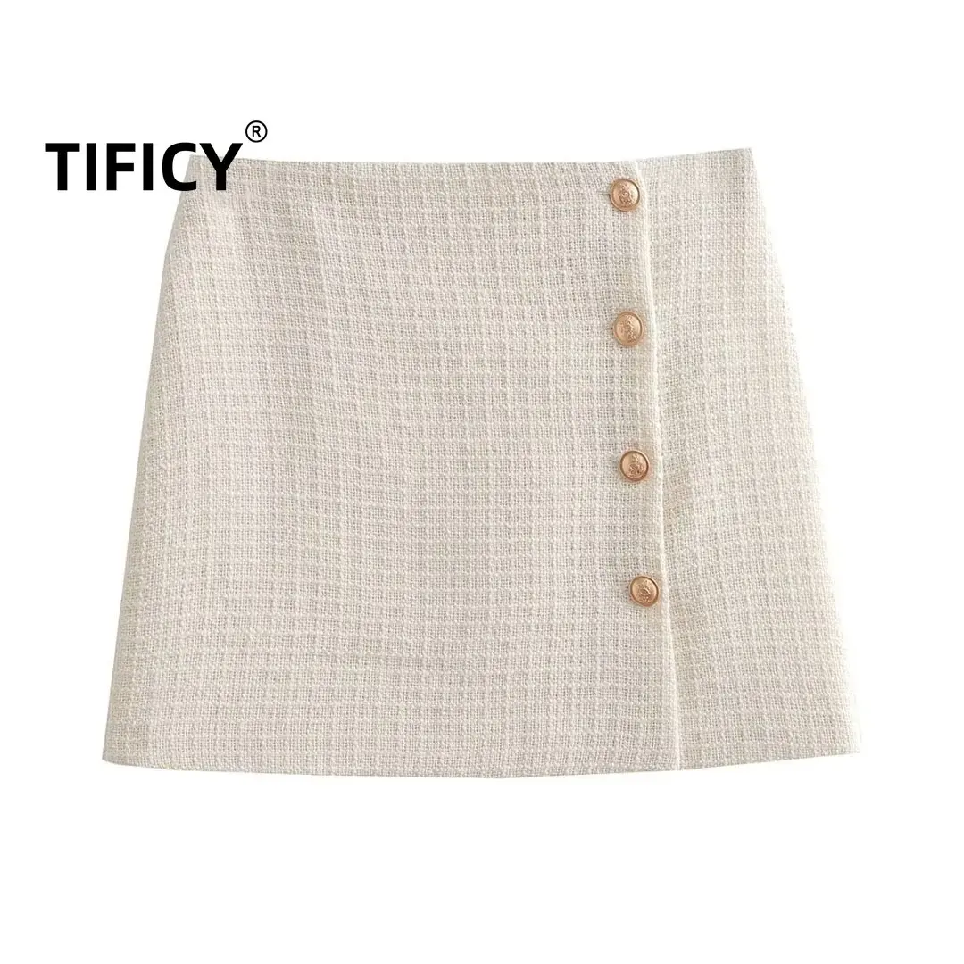 

Fashion Twill Denim Half Skirt Women's Spring New High Waist Slim A-line Split Short Skirts