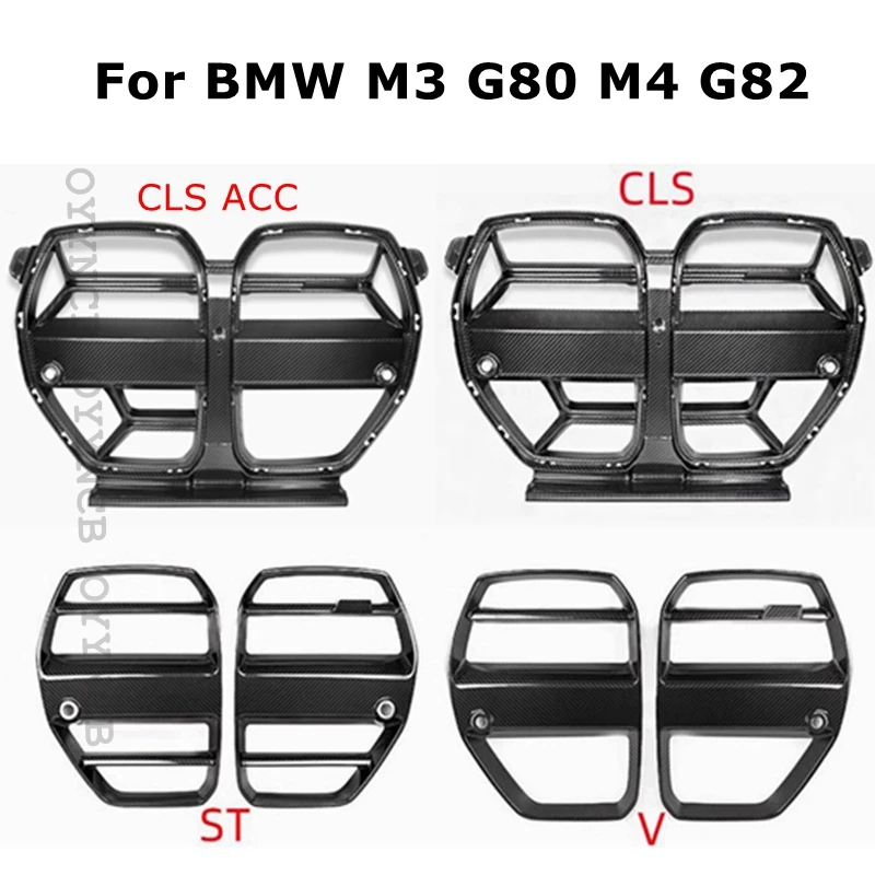 

Dry Carbon Fiber Front Bumper Grille Air Intake Racing Grills For BMW M3 M4 G80 G82 G83 2021-2023 CLS/V/ST Style