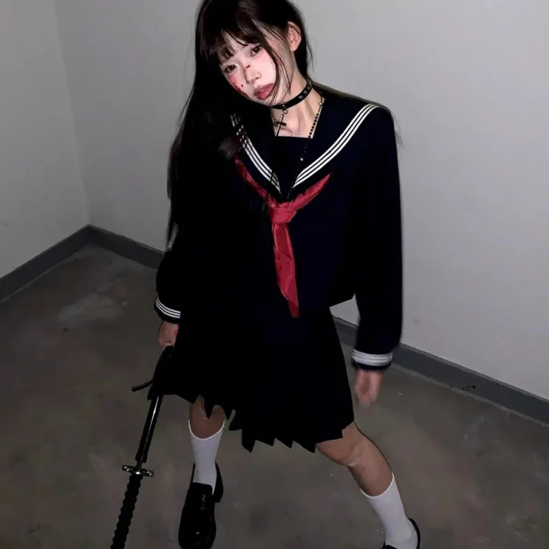 Japoński strój marynarski JK, spódnica, kostium cosplay, krótki/długi rękaw, rozmiary S-5XL, plus size, gra, anime, cosplay, sissy, transseksualny, mundurek szkolny