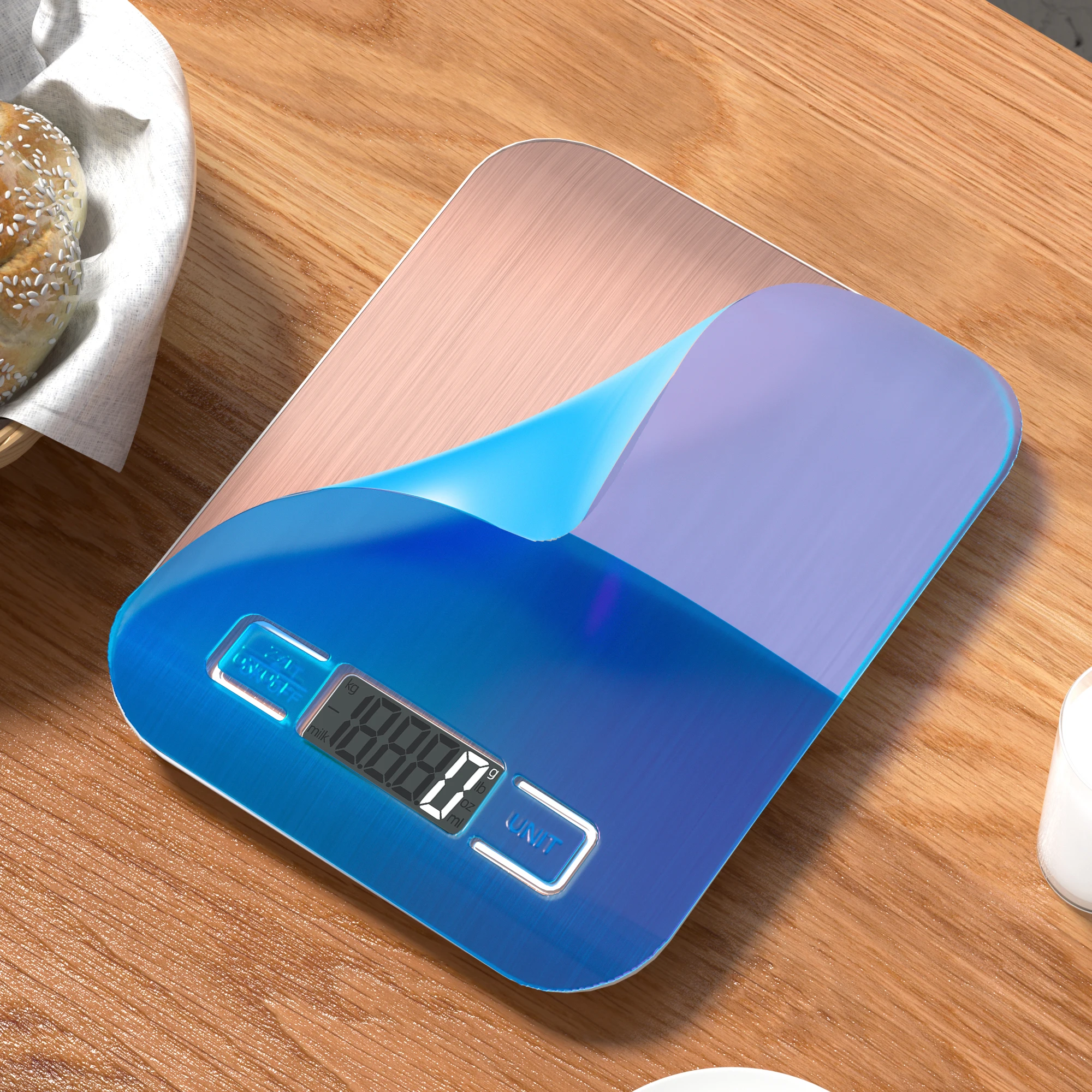 

Кухонные весы FODWET из розового золота, цифровые весы большой емкости с цифровым ЖК-дисплеем для выпечки и приготовления пищи для домашнего использования