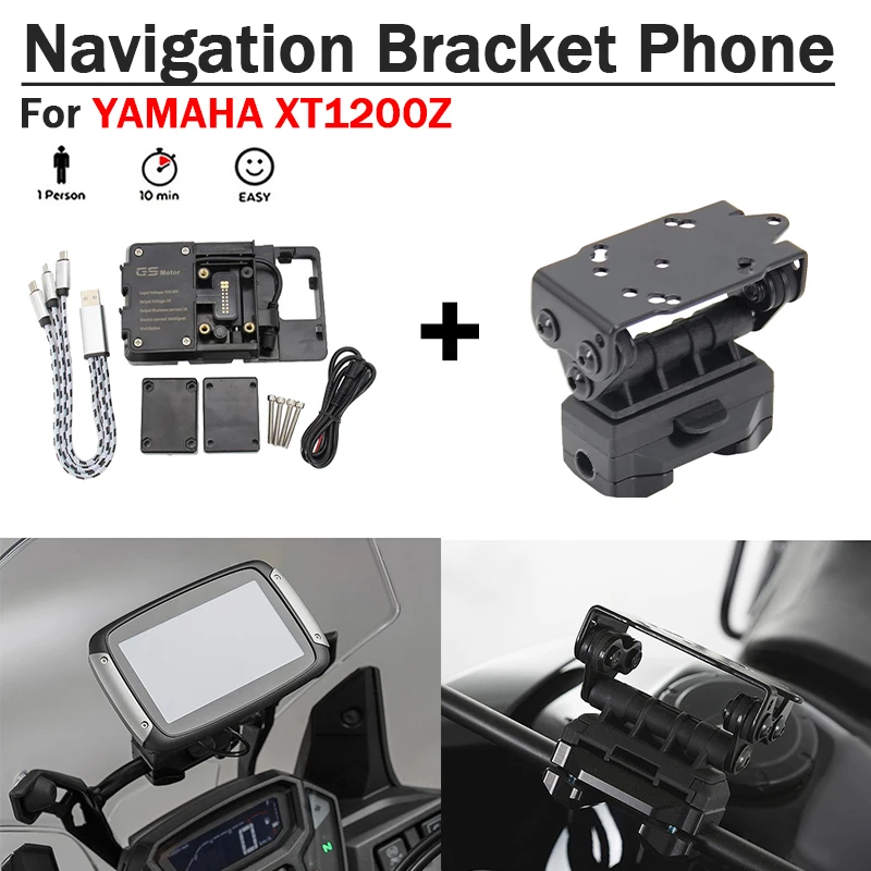 

10/12mm Motorcycle Accessories Navigation Bracket GPS Phone USB For Yamaha XT1200Z XT 1200 Z Super Tenere 1200 2017-2021 2020