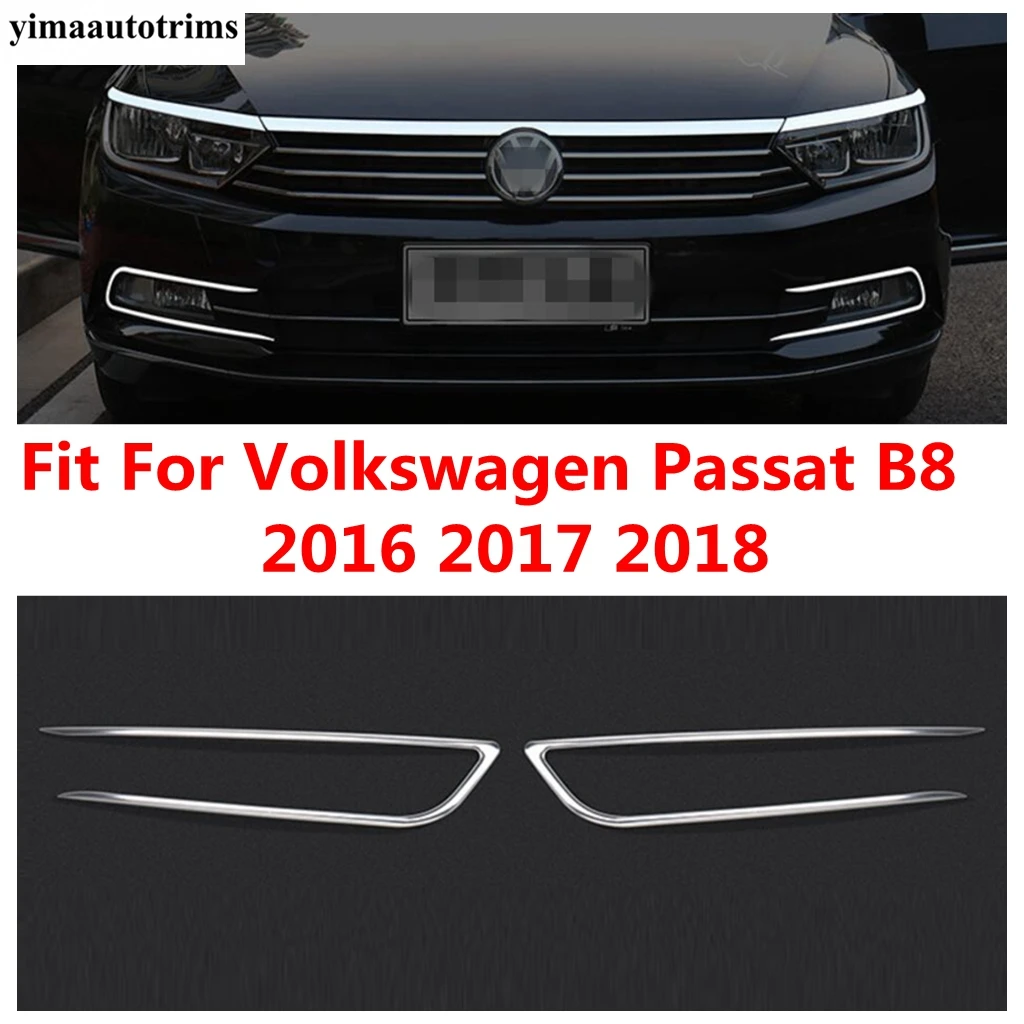 

Front Bumper Head Fog Lights Lamps Eyelid Eyebrow Panel Cover Trim For Volkswagen Passat B8 2016 2017 2018 Exterior Accessories